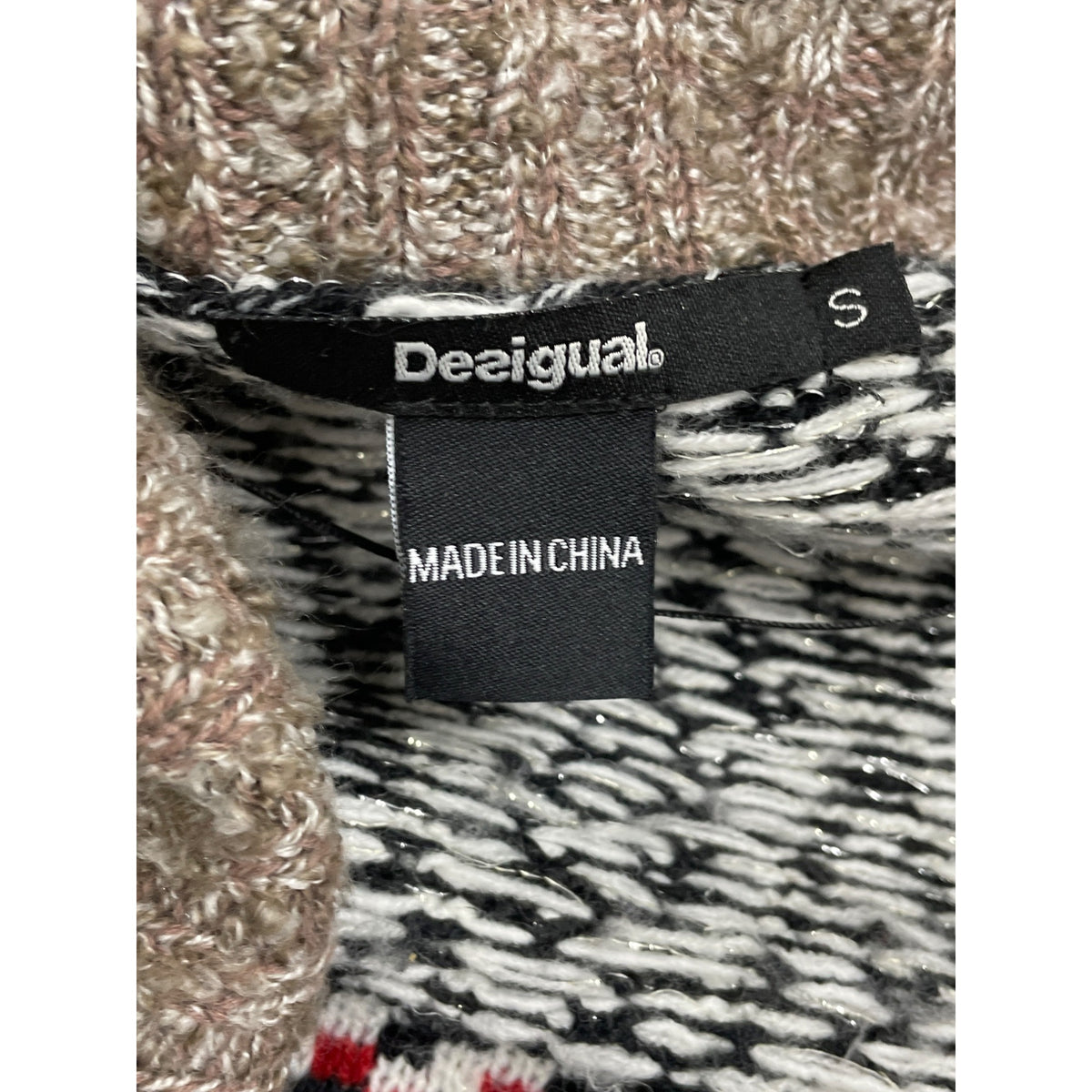 Desigual Women's Multicolor Shawl Collar Open Cardigan Size S