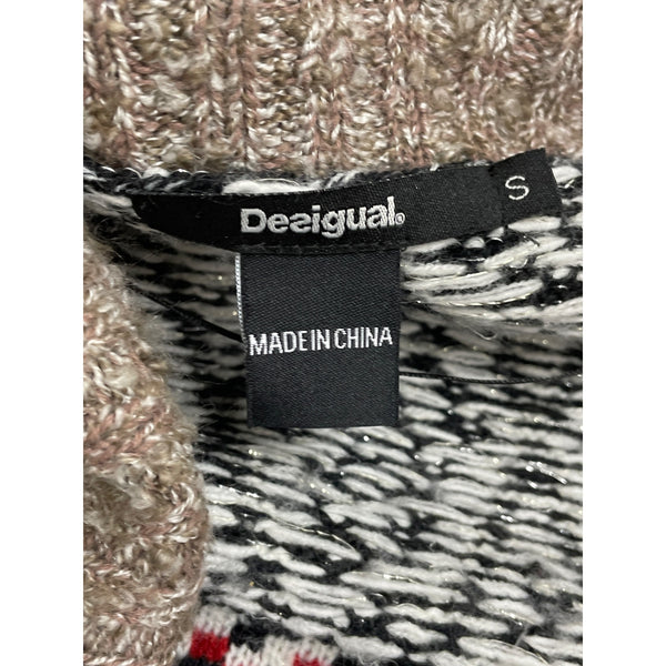 Desigual Women's Multicolor Shawl Collar Open Cardigan Size S