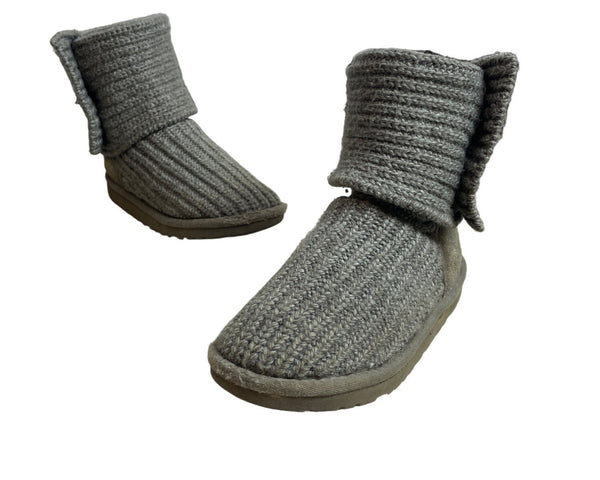 Ugg Youth Kids Girl Grey Wool Convertible Winter Boots Sz 1