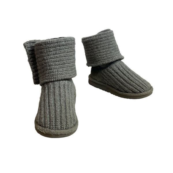 Ugg Youth Kids Girl Grey Wool  Convertible Winter Boots Sz 1