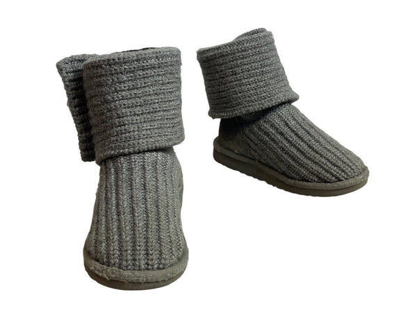 Ugg Youth Kids Girl Grey Wool Convertible Winter Boots Sz 1