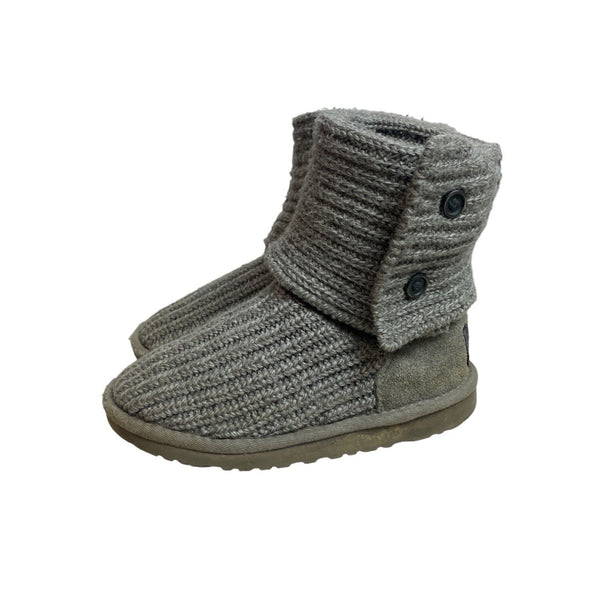 Ugg Youth Kids Girl Grey Wool  Convertible Winter Boots Sz 1