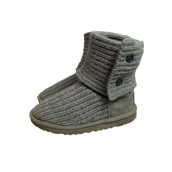 Ugg Youth Kids Girl Grey Wool Convertible Winter Boots Sz 1