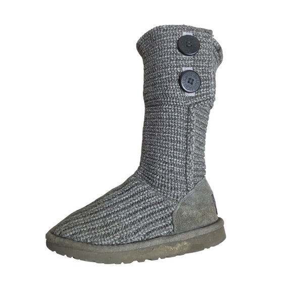 Ugg Youth Kids Girl Grey Wool  Convertible Winter Boots Sz 1