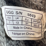 Ugg Youth Kids Girl Grey Wool Convertible Winter Boots Sz 1