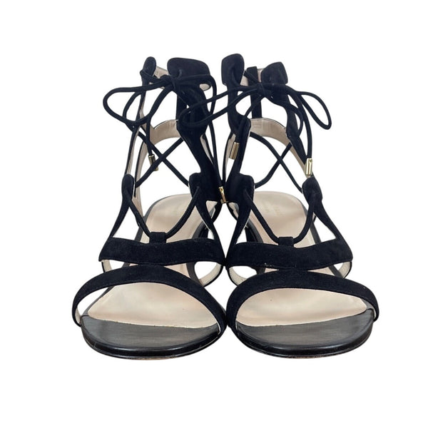 Cole Haan Black Suede Vable Wedge II  Strappy Womens Sandals Size 10.5B