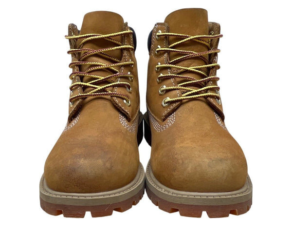 Timberland Premium Youth Brown Nubuck Waterproof Wheat 6" Boots Size 1.5M
