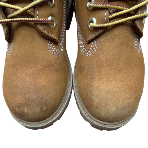 Timberland Premium Youth Brown Nubuck Waterproof Wheat 6" Boots Size 1.5M