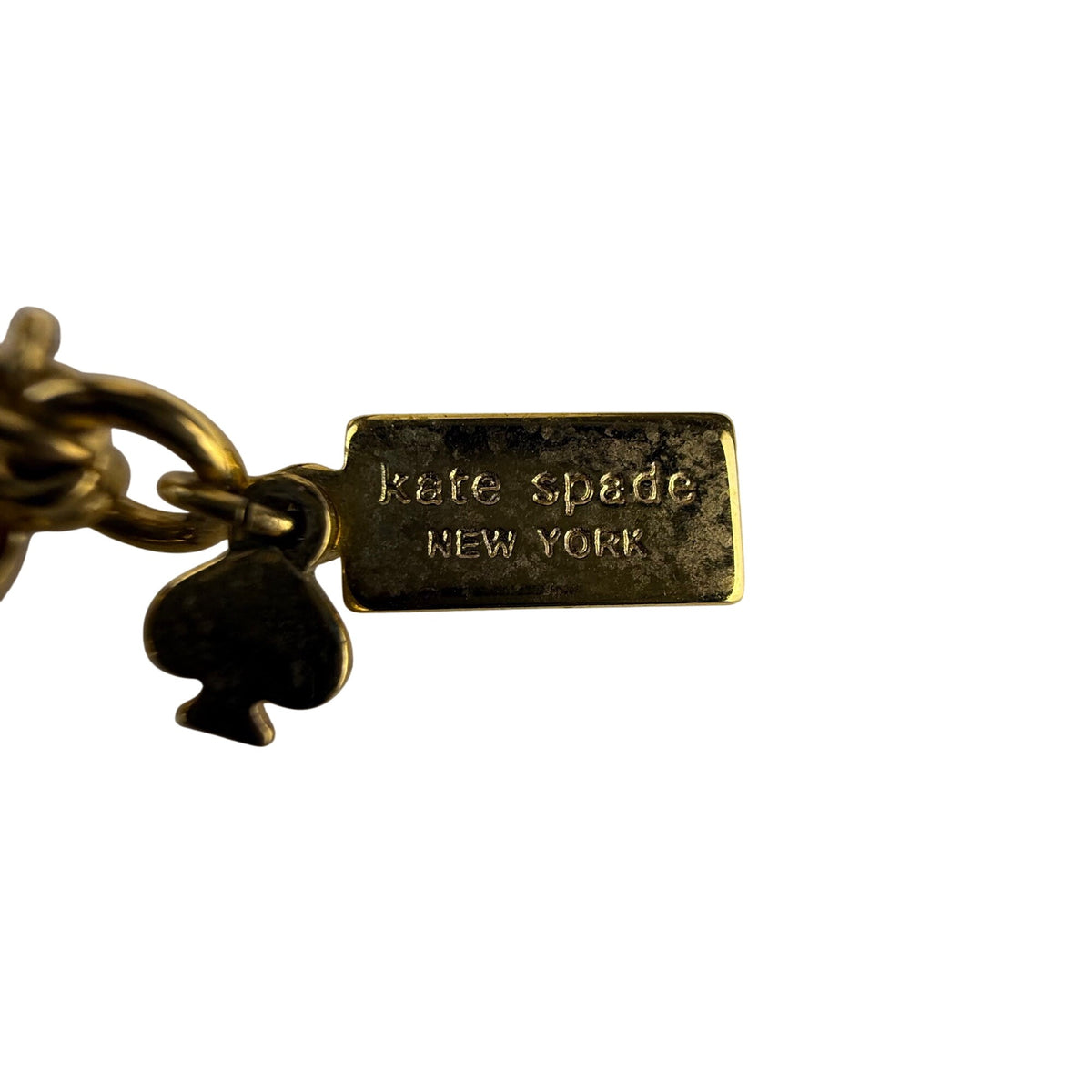 Kate Spade New York Womens Gold Tone Long Necklace Yellow Faceted Stones