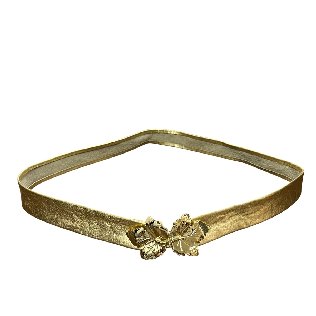 Womens Metallic Gold Tone Belt Adjustable Waist Accessory
