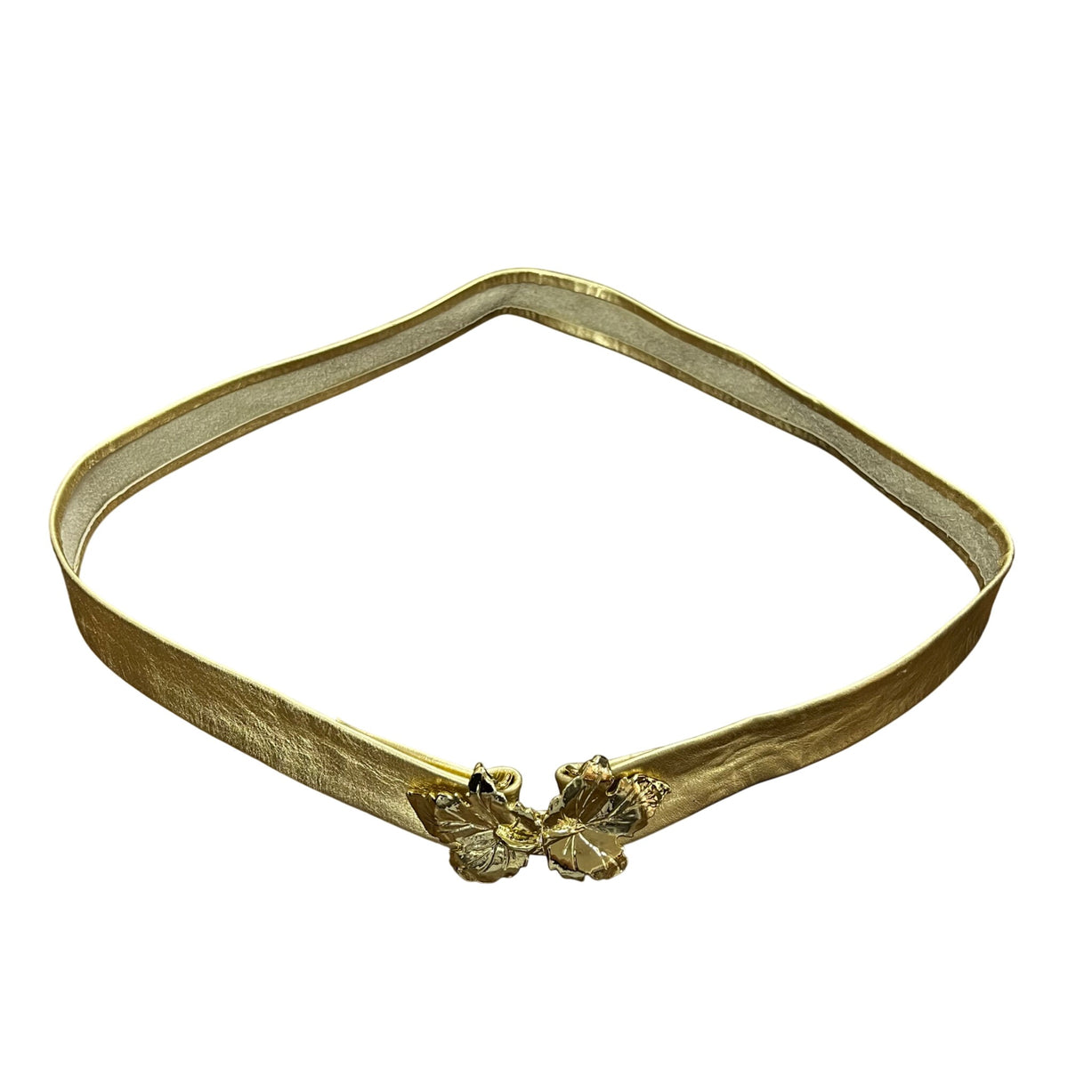 Womens Metallic Gold Tone Belt Adjustable Waist Accessory