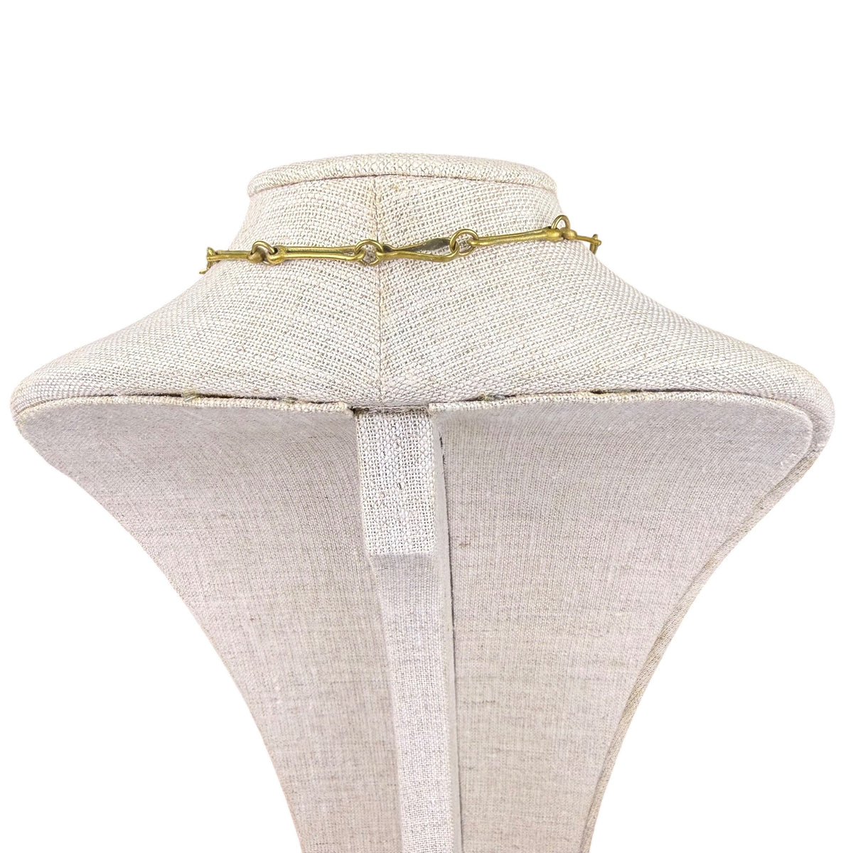 Vintage Womens Gold Tone Alloy Woven Chain Necklace With Hook Clasp