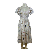Jacquie The Label Butterfly Print Women’s White Peasant Dress Size S