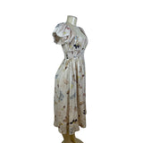Jacquie The Label Butterfly Print Women’s White Peasant Dress Size S