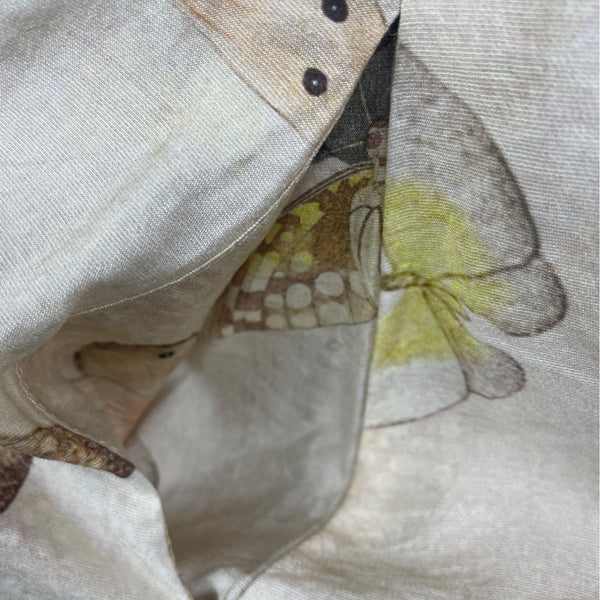 Jacquie The Label Butterfly Print Women’s White Peasant Dress Size S