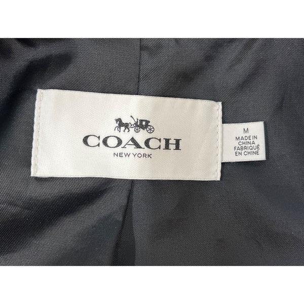 Coach Women's Pink Button Down Varsity Jacket With Rainbow Trim Sz M