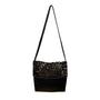 Black & Blue Women's Faux Crocodile And Fur Shoulder Bag With Adjustable Strap