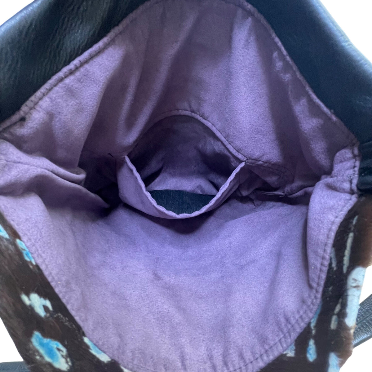 Black & Blue Women’s Faux Crocodile And Fur Shoulder Bag With Adjustable Strap