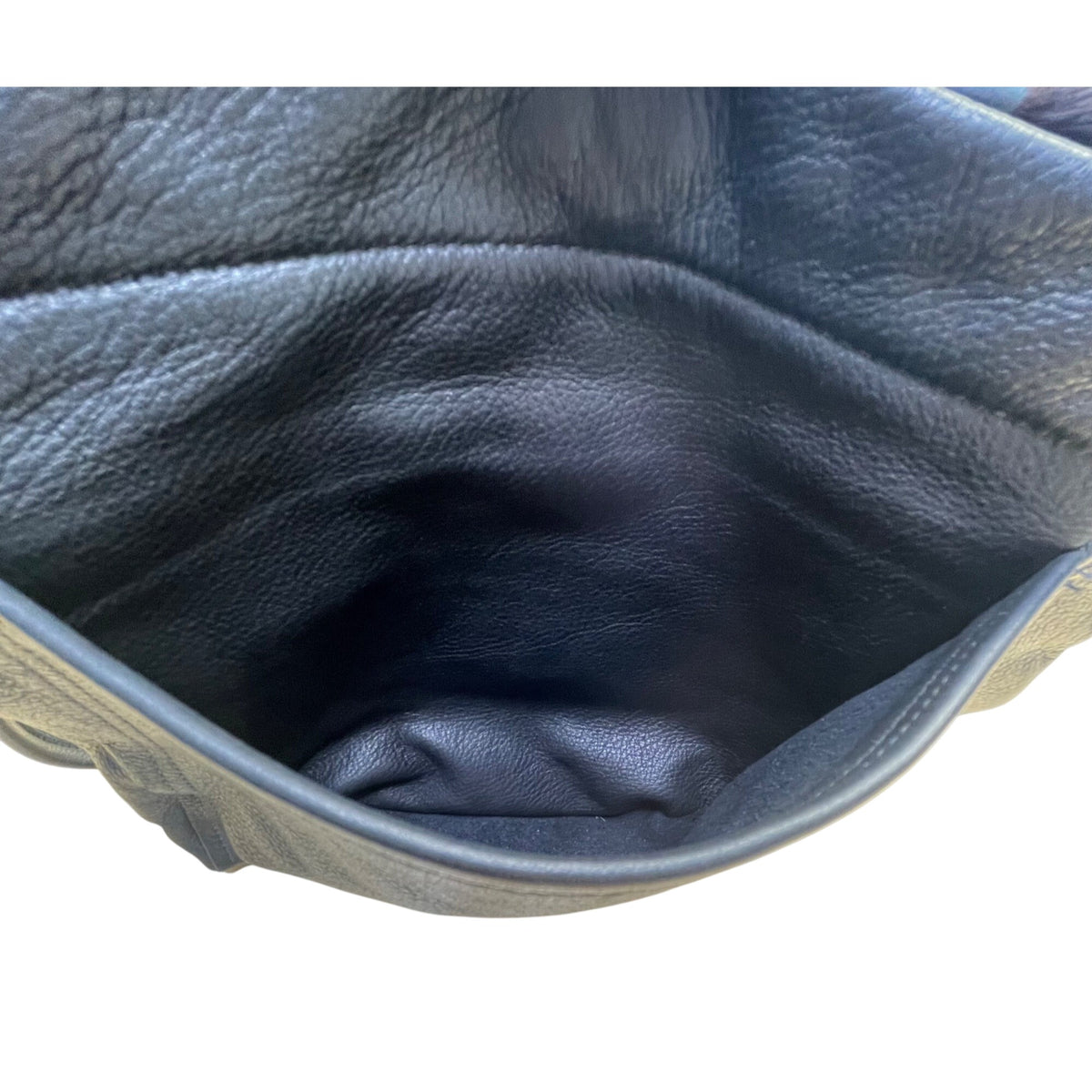 Black & Blue Women’s Faux Crocodile And Fur Shoulder Bag With Adjustable Strap