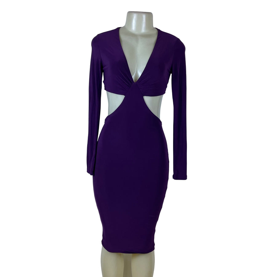 Fashion Nova Women’s Purple Polyester Cutout Bodycon Dress Small