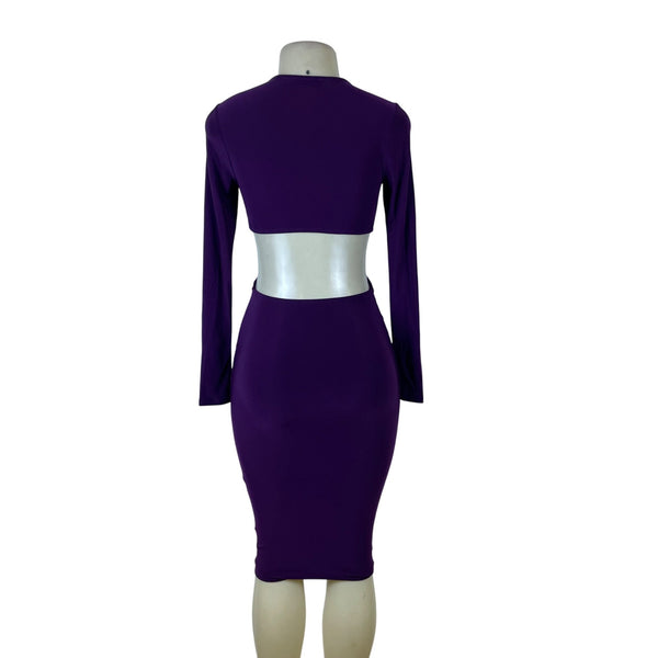 Fashion Nova Women’s Purple Polyester Cutout Bodycon Dress Small