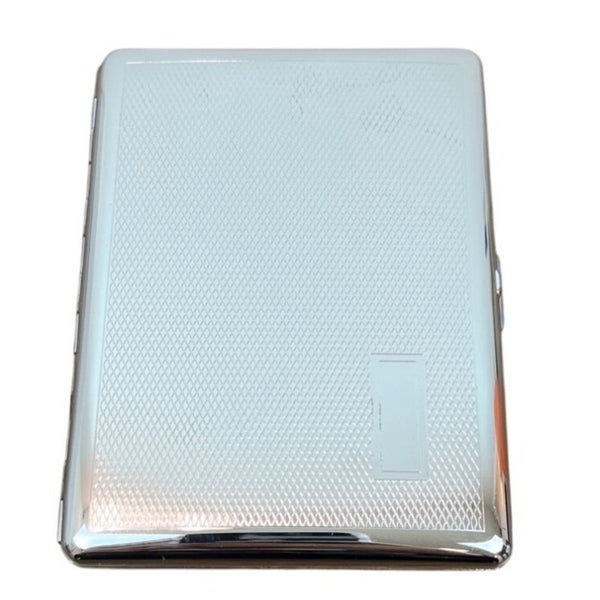 Pearl Silver Metal Sleek Design Cigarette Case Holder Sz S