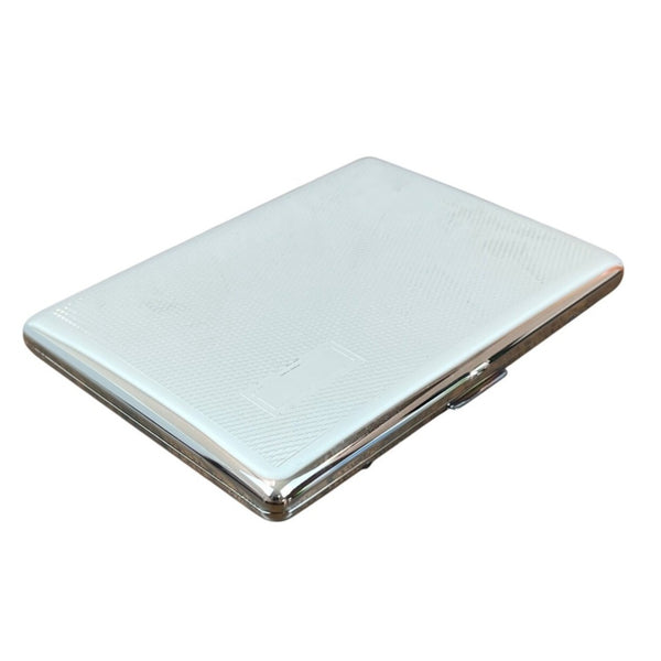 Pearl Silver Metal Sleek Design Cigarette Case Holder Sz S