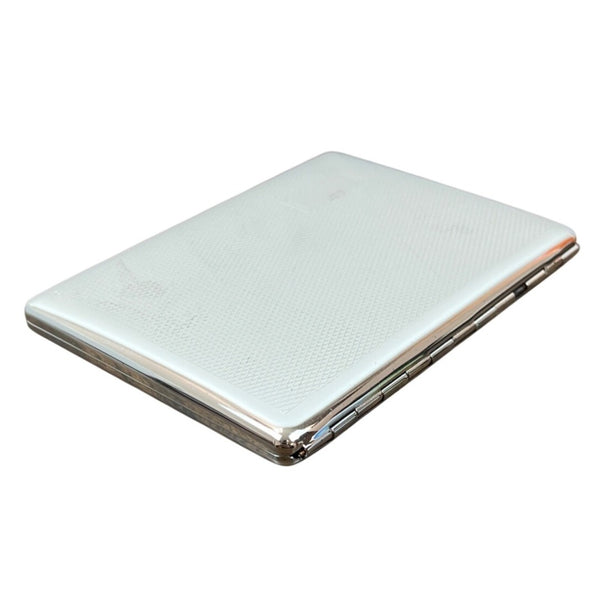 Pearl Silver Metal Sleek Design Cigarette Case Holder Sz S