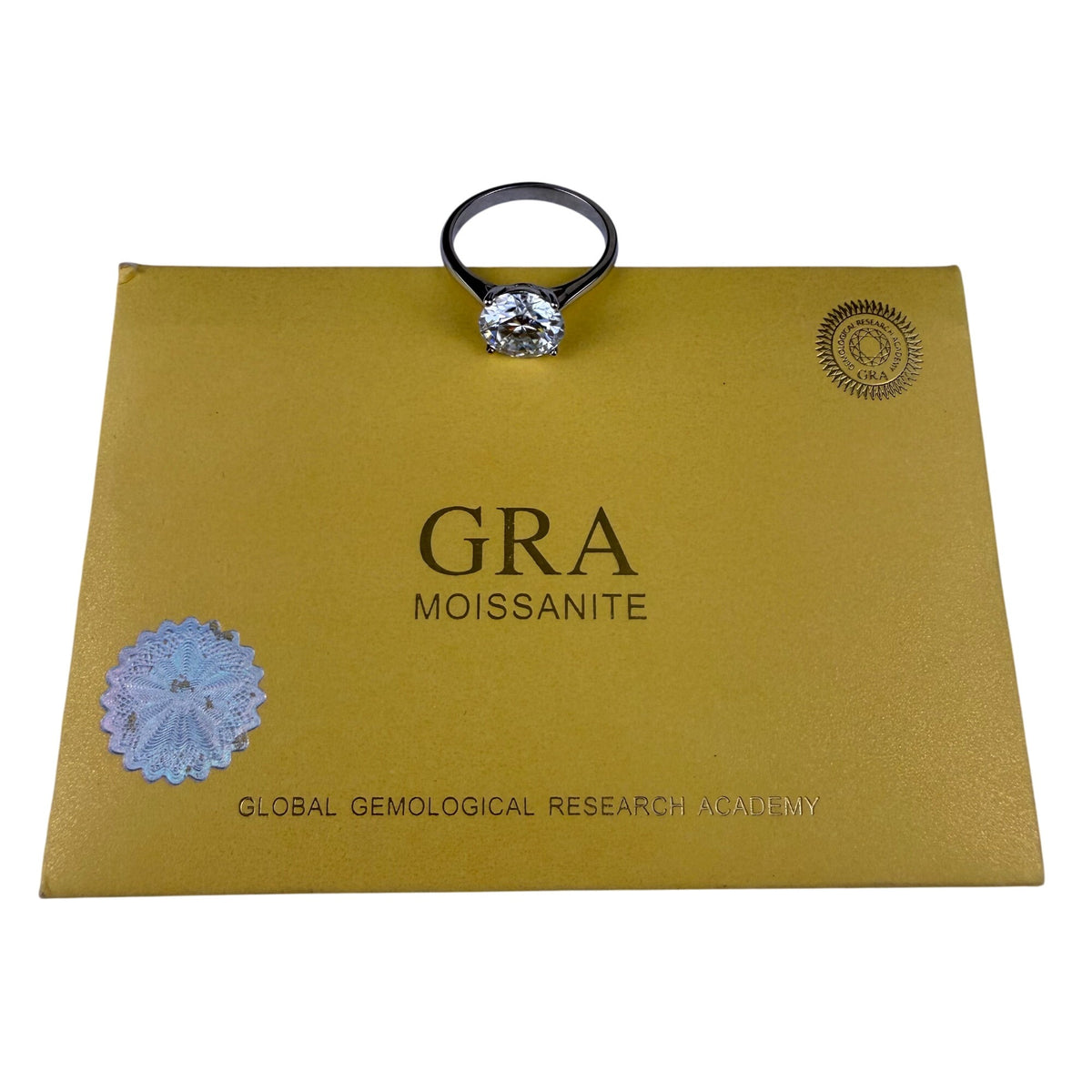 Moissanite Sterling Silver 925 Round Solitaire Ring Certified GRA Gemstone Sz 7
