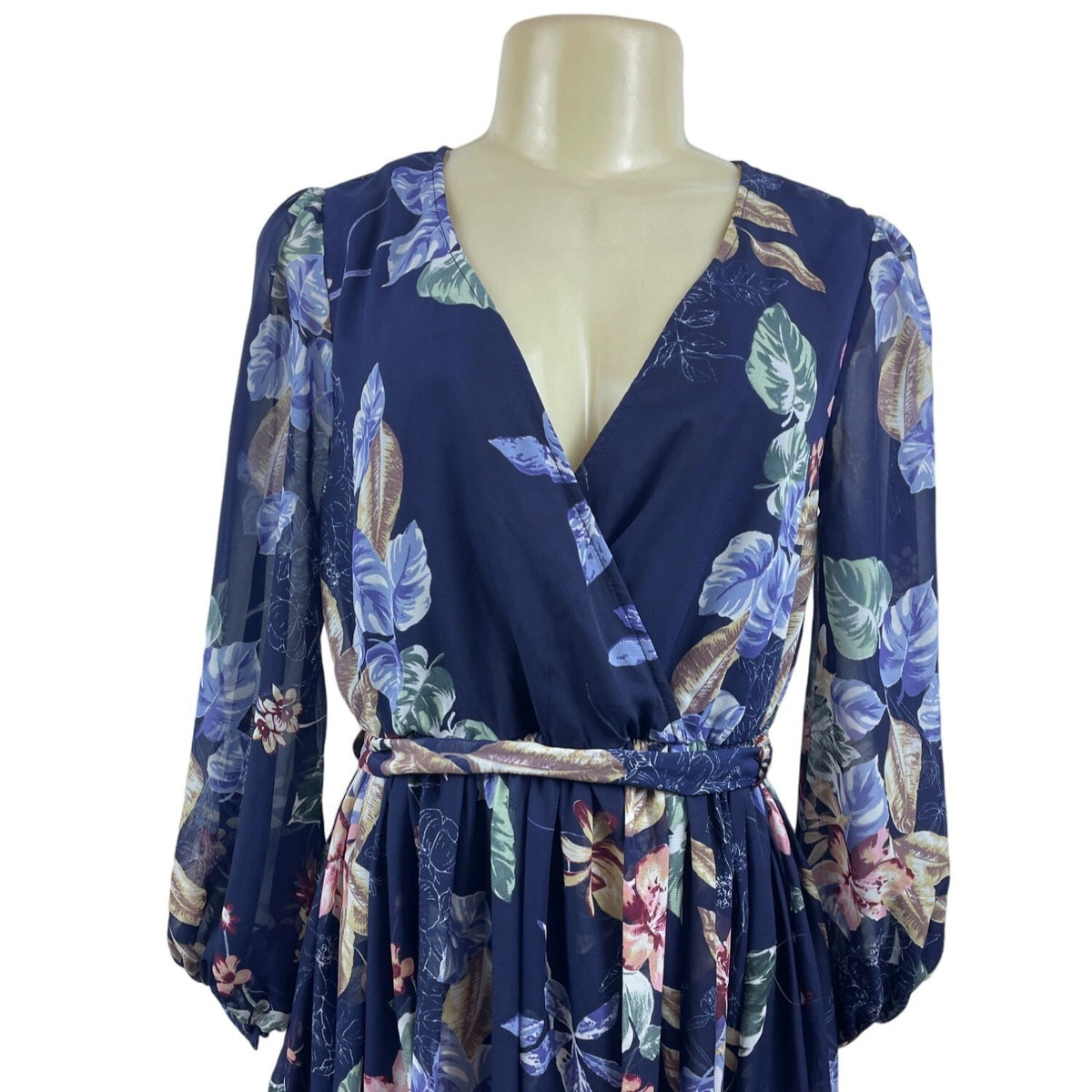 Miss Avenue Women’s Blue Floral Print Maxi Dress Sz S - NWT