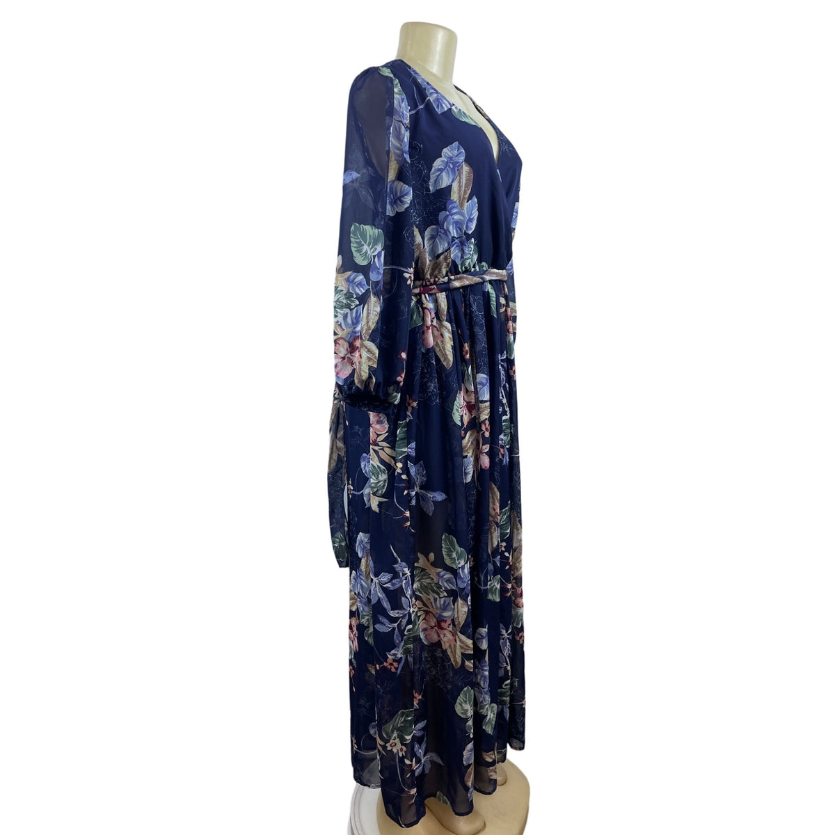 Miss Avenue Women’s Blue Floral Print Maxi Dress Sz S - NWT