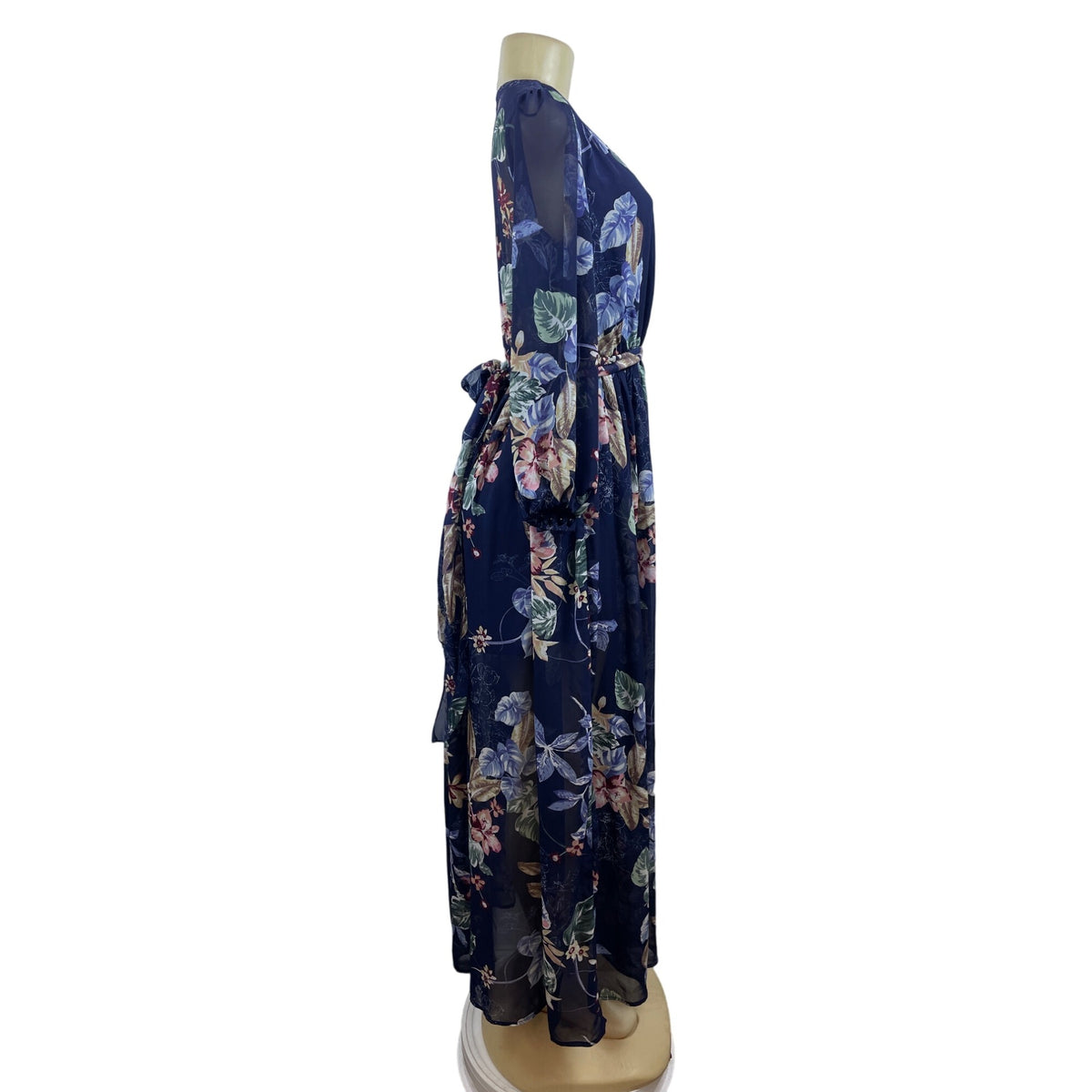 Miss Avenue Women’s Blue Floral Print Maxi Dress Sz S - NWT