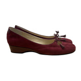 Taryn Rose Women’s Burgundy Suede Bow tassel Detail Low Wedge Shoes Size 10M