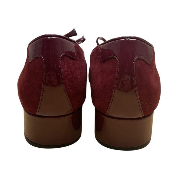 Taryn Rose Women’s Burgundy Suede Bow tassel Detail Low Wedge Shoes Size 10M