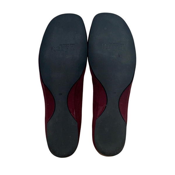 Taryn Rose Women’s Burgundy Suede Bow tassel Detail Low Wedge Shoes Size 10M
