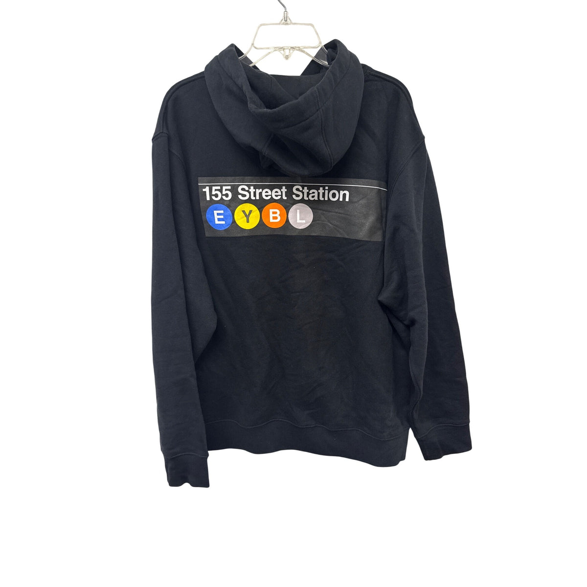 Nike Mens Black Cotton NYC Graffiti Hoodie XL With Subway Graphics EYBL Logo XL