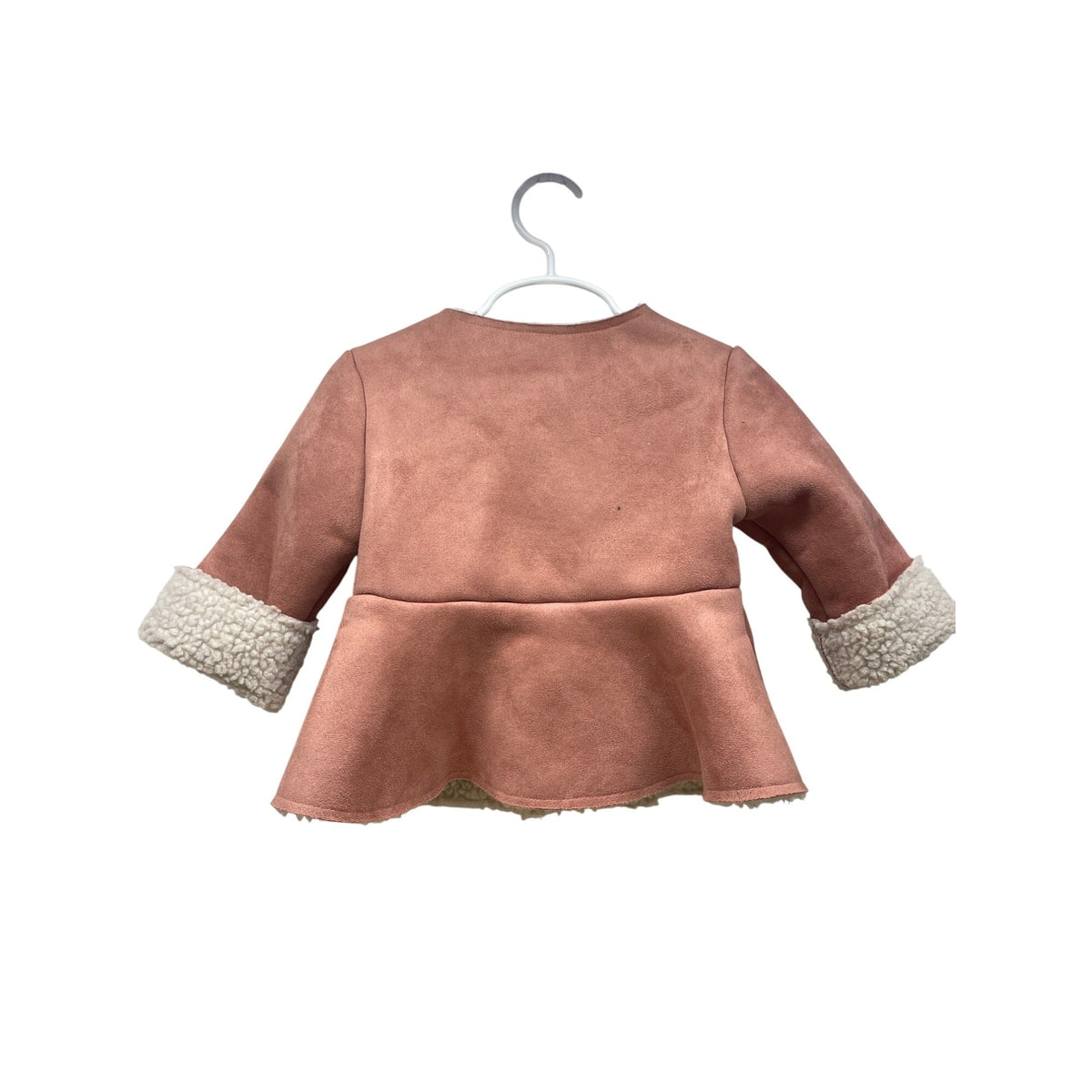Muy Bien Pink Toddler Faux Fur Lined Coat Size 5 Double Breasted