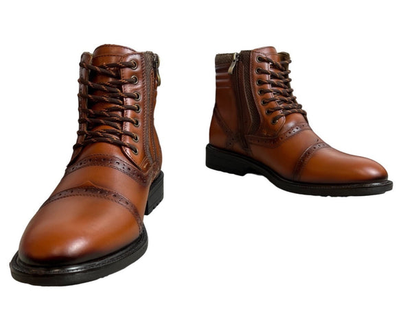 Arkbird Men's Tan Brown Leather Low Calf Oxford Boots Sz 8