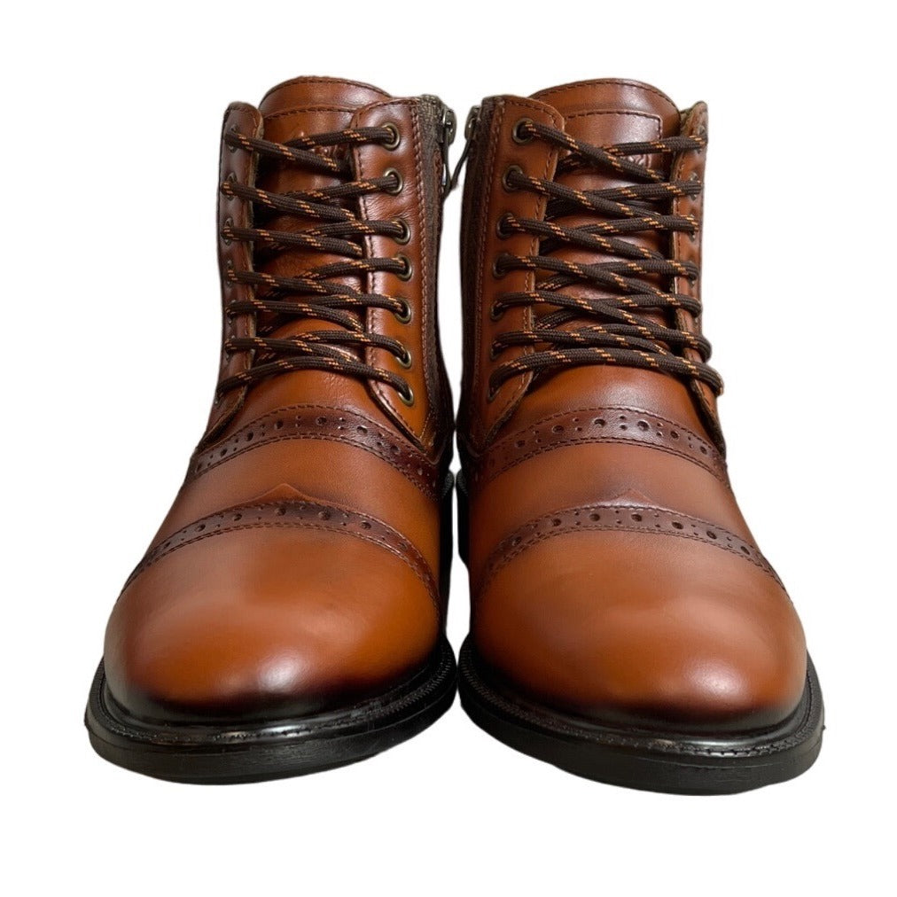 Arkbird Men's Tan Brown Leather Low Calf Oxford Boots Sz 8
