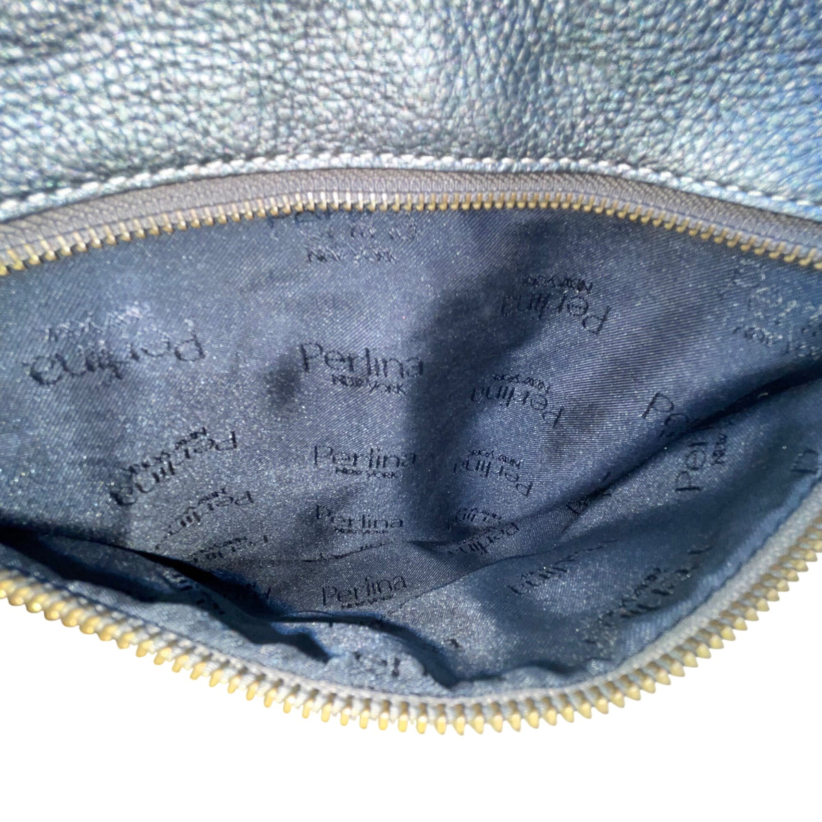 Perlina Women’s Dark Silver Leather Snap & Zip Closure Shoulder Satchel Bag