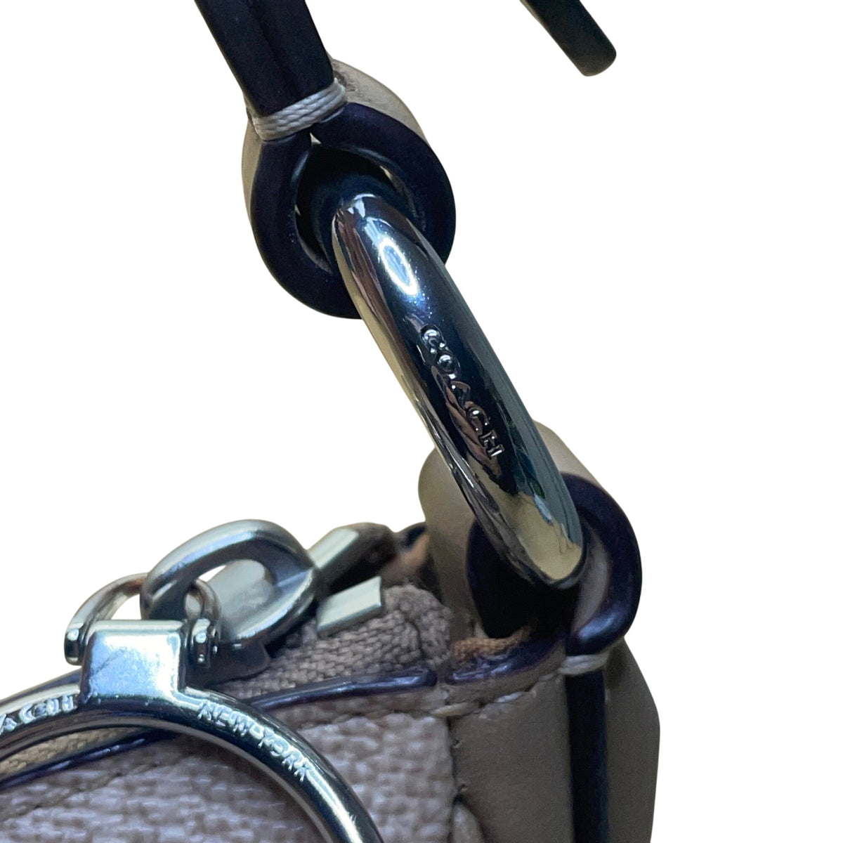 Coach Women’s Beige Monogram Leather Adjustable Strap Chaise Crossbody Bag