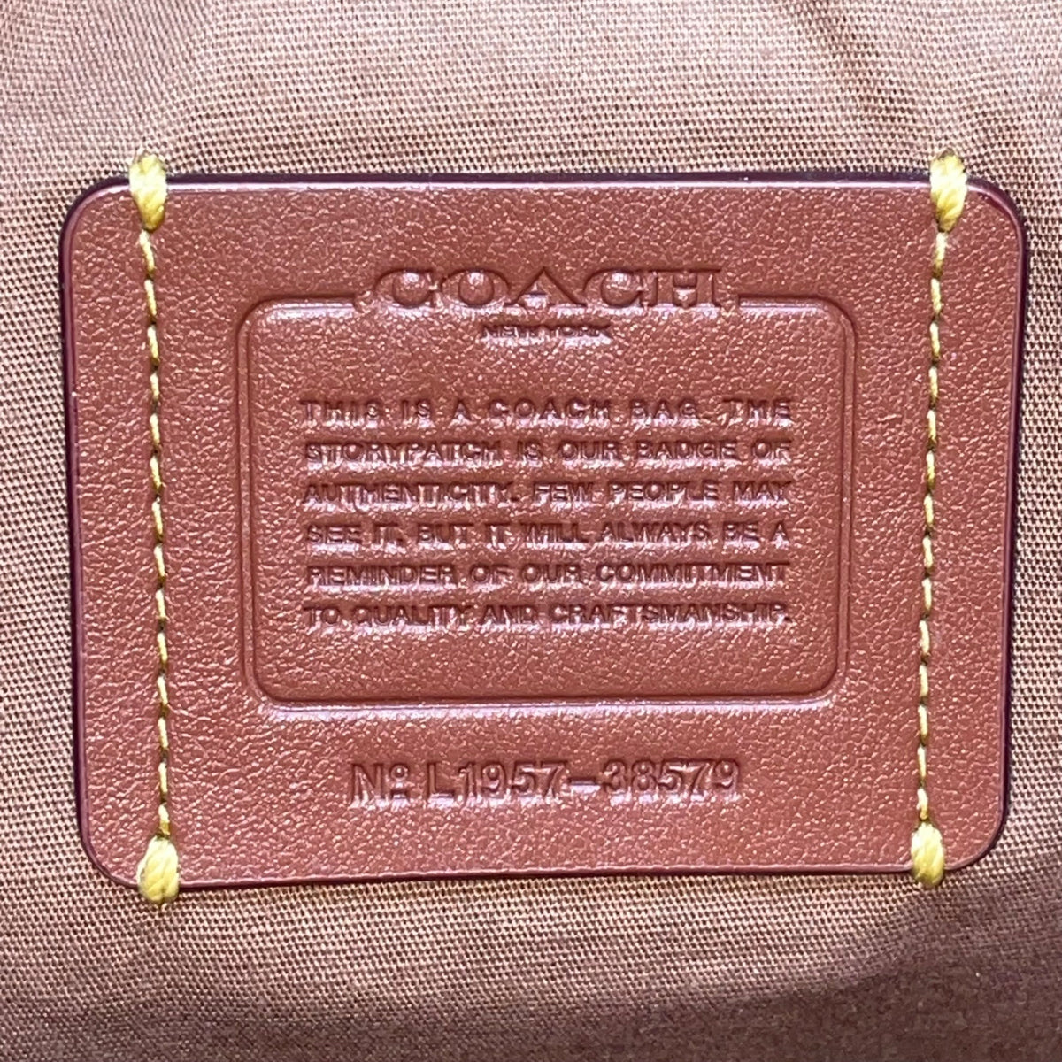 Coach Women’s Beige Monogram Leather Adjustable Strap Chaise Crossbody Bag