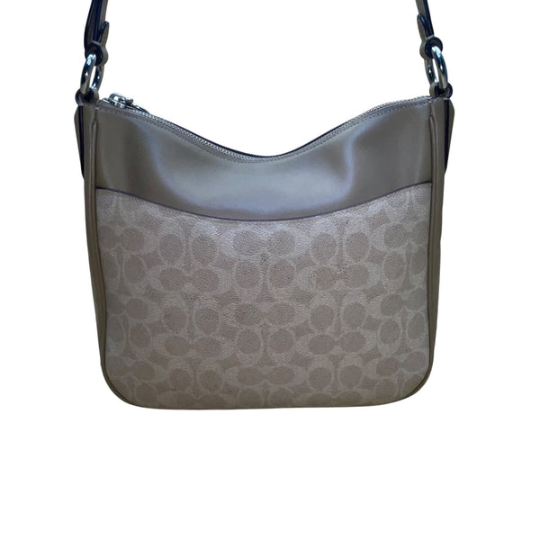 Coach Women’s Beige Monogram Leather Adjustable Strap Chaise Crossbody Bag