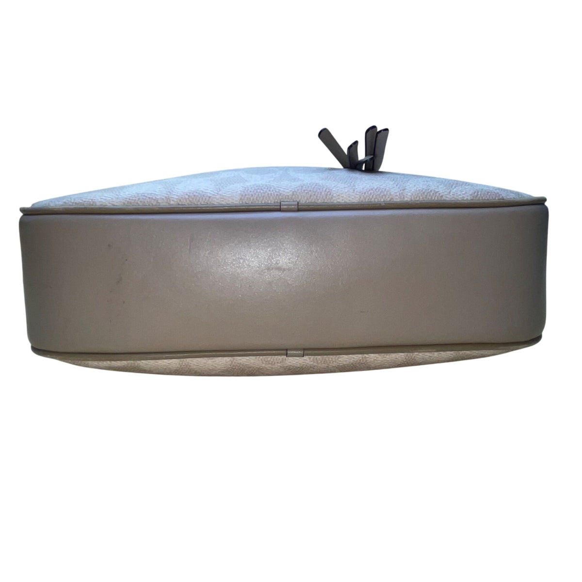 Coach Women’s Beige Monogram Leather Adjustable Strap Chaise Crossbody Bag