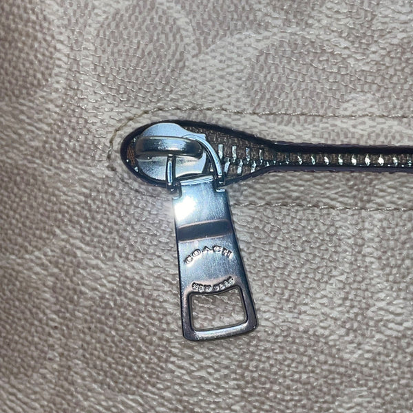 Coach Women’s Beige Monogram Leather Adjustable Strap Chaise Crossbody Bag