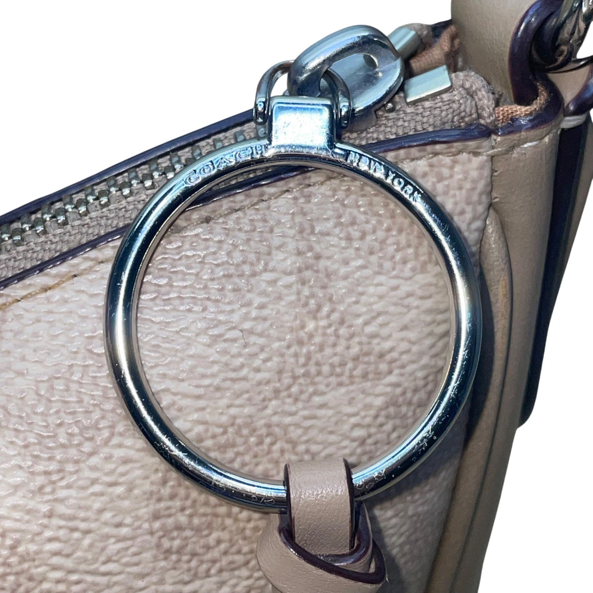 Coach Women’s Beige Monogram Leather Adjustable Strap Chaise Crossbody Bag