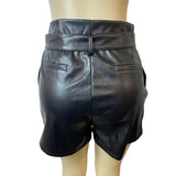 Unbranded Women's Black Faux Leather Style Shorts Sz M