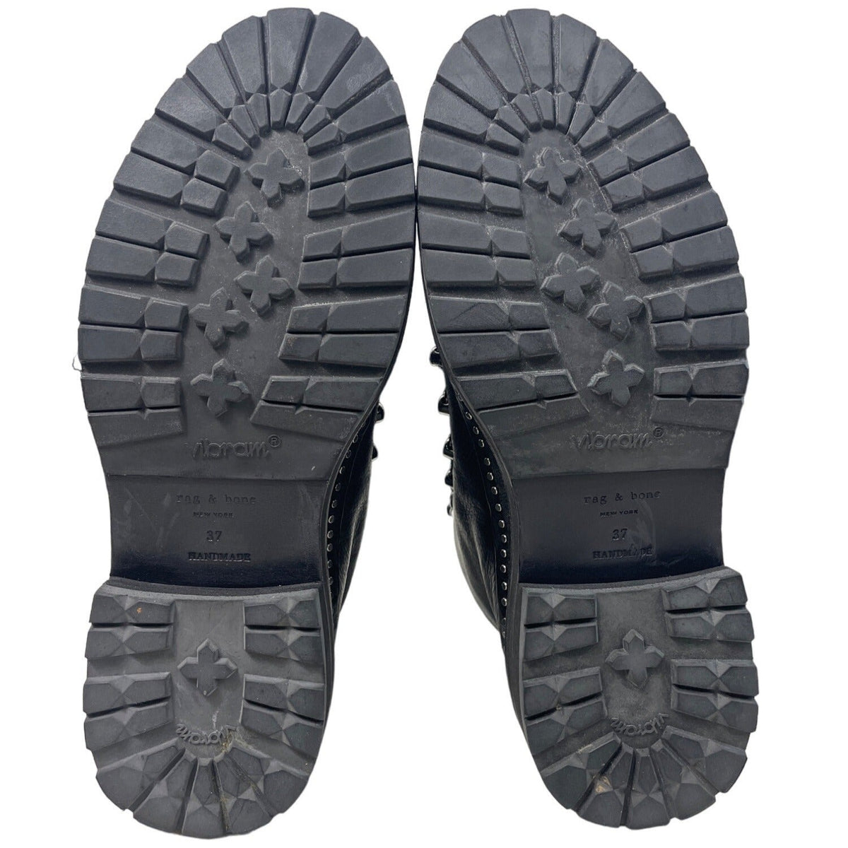 Rag & Bone Women's Lace Up Black Compass Ankle Leather Boots Sz 7 - NWOB