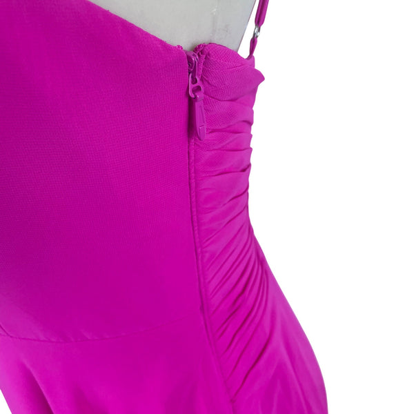 Barbie Azazie Womens Pink Gown Maxi Dress Ruched Adjustable Straps Sz A6 - New
