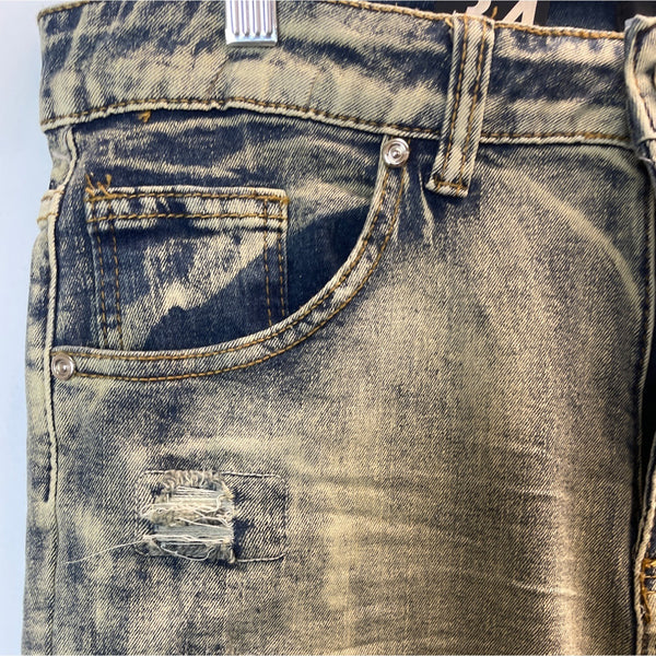 Waimea Mens Blue Denim Distressed and Washed Skinny Jeans Size 34X30 - NWT
